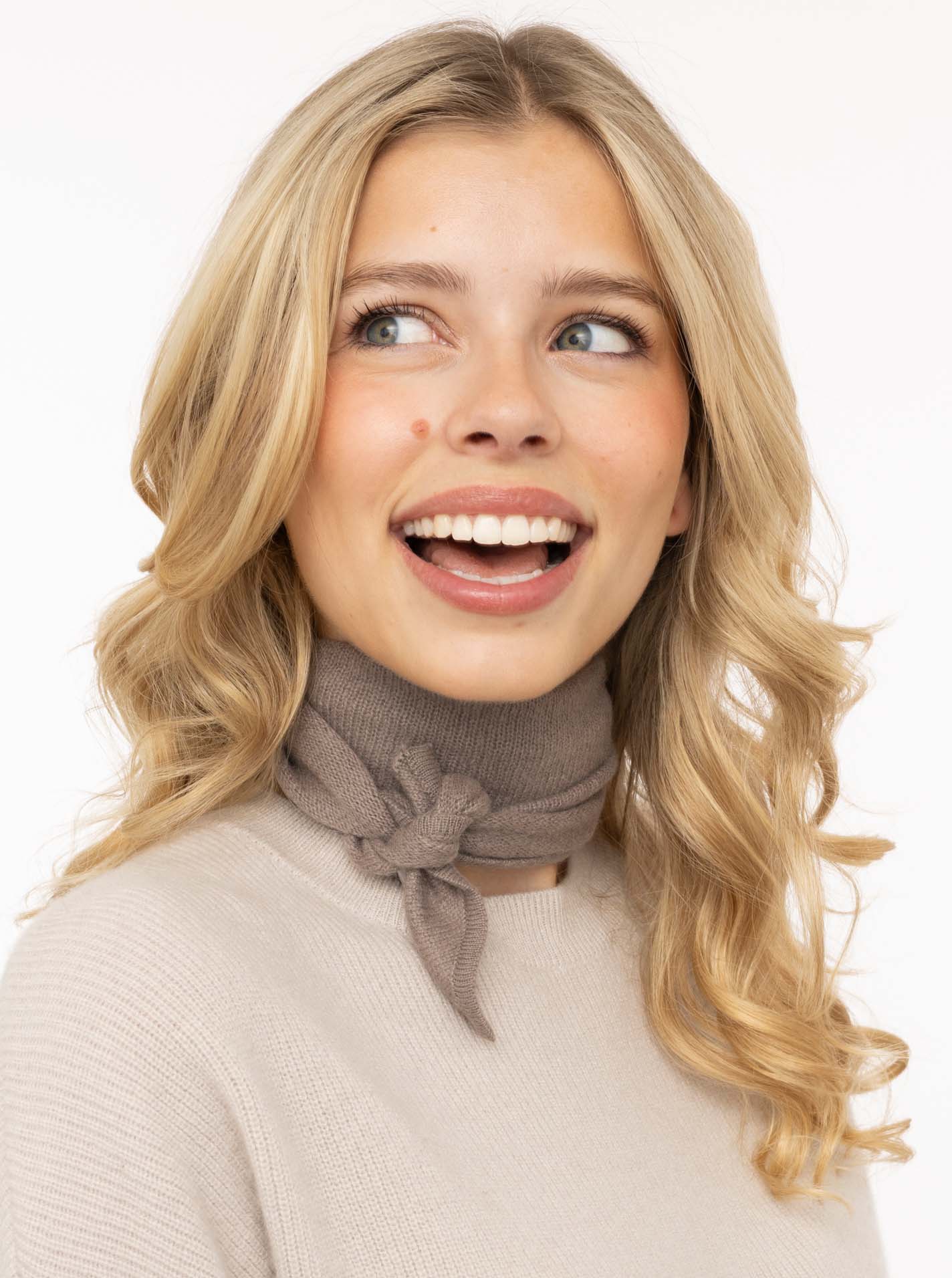 💕 Zwillingsherz Halstuch "100 % Kaschmir" Taupe