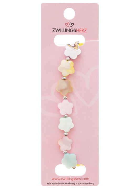 💕 Zwillingsherz Armband "Multi Blumen" Bunt