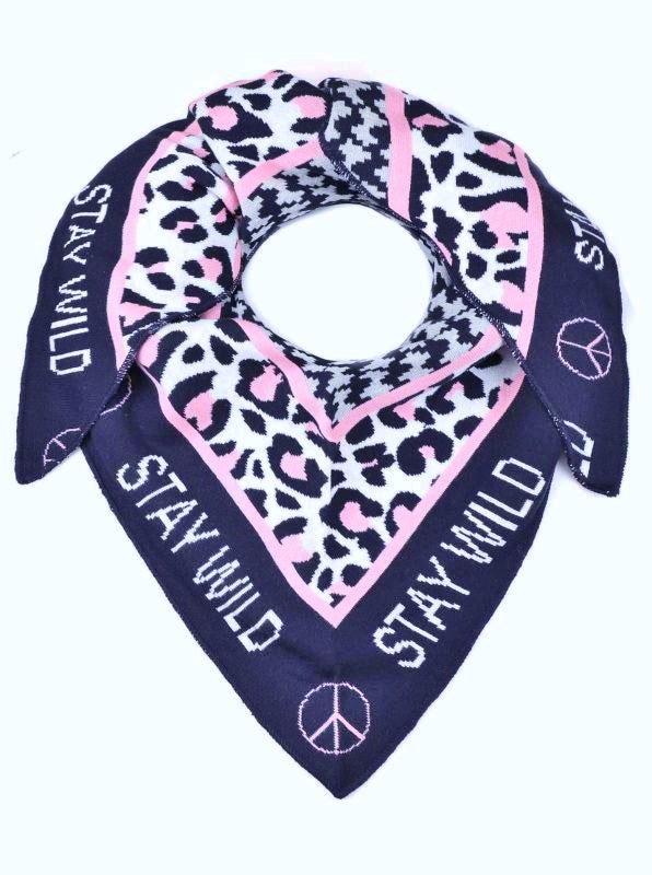 💕 Zwillingsherz Dreieckstuch "Stay Wild" Baumwolle Navy