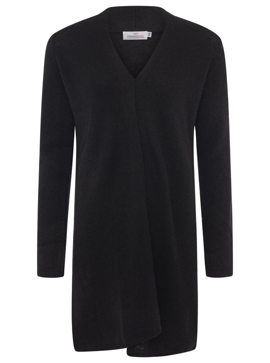 💕Zwillingsherz Strickjacke "Graz" 100 % Kaschmir Loose Knit Schwarz