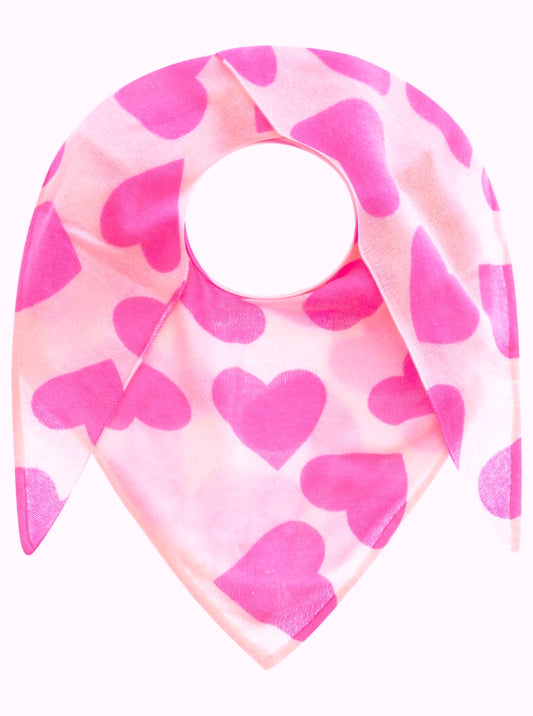 💕 Zwillingsherz Dreieckstuch "100 % Cashmere Herz" Kaschmir Wollweiß Pink
