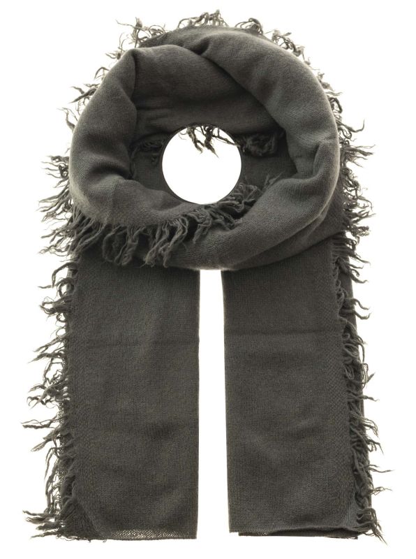 💕 Zwillingsherz XXL "Fransenschal" 100 % Cashmere Schal Kaschmir Olive