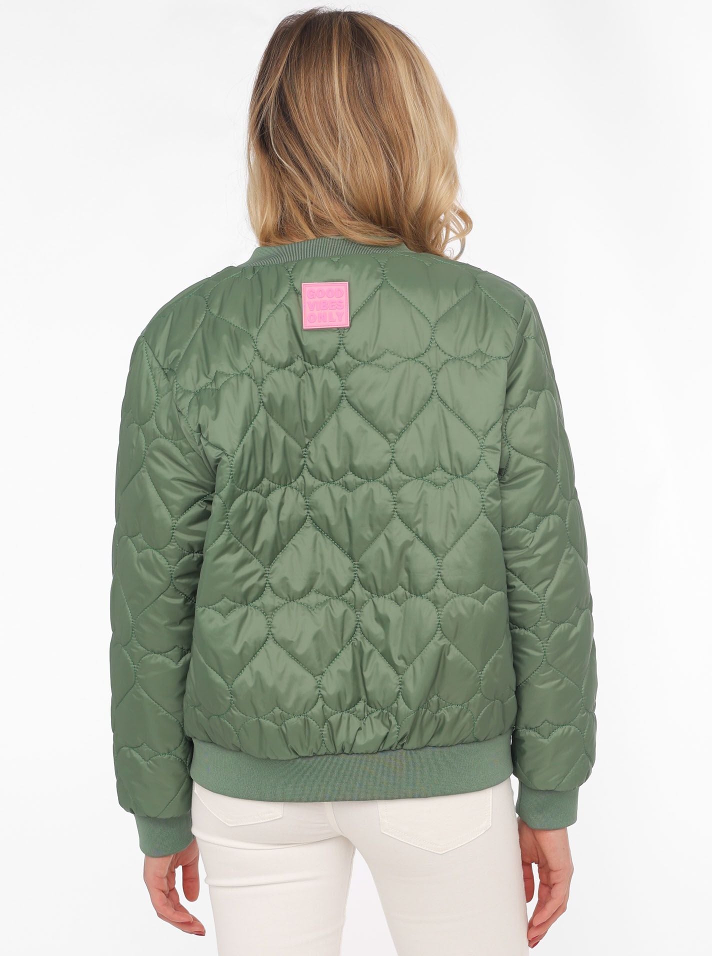 💕 Zwillingsherz Bomberjacke "Be Happy" Khaki