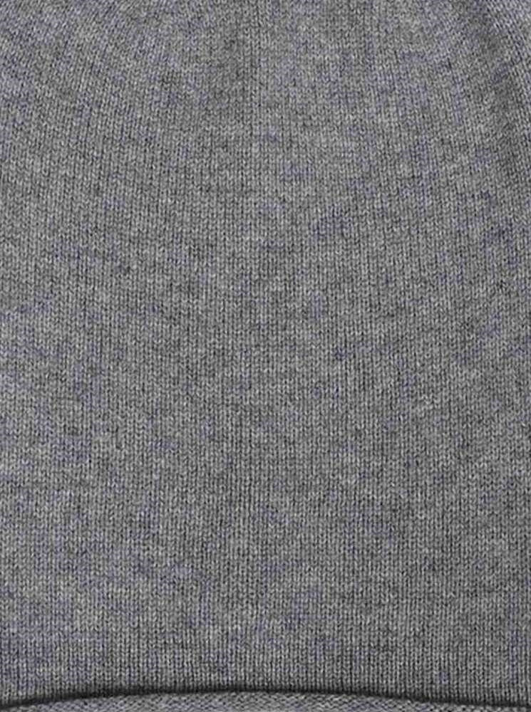 💕 Zwillingsherz Herren Mütze Beanie 100 % Kaschmir Mittelgrau