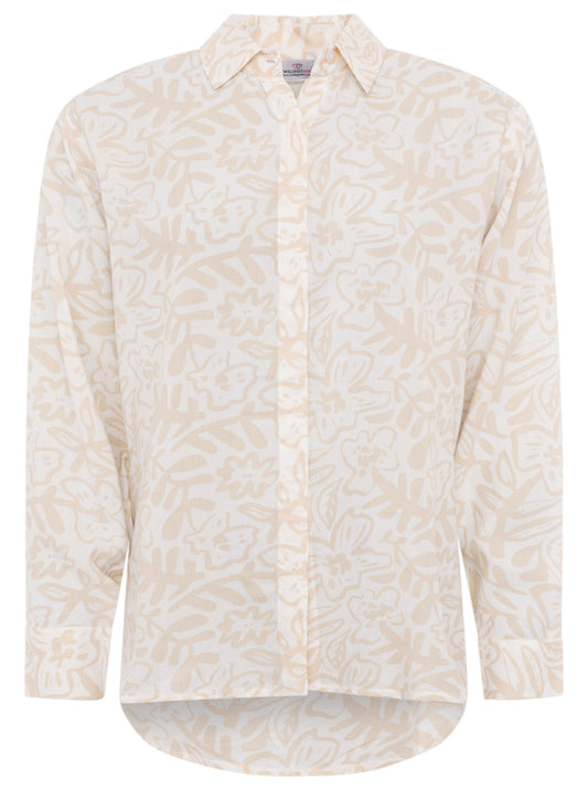 💕 Zwillingsherz Bluse Oversize "Flower Fun" Beige