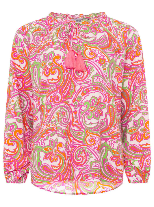 💕 Zwillingsherz Bluse "Paisley" 100 % Viskose Pink