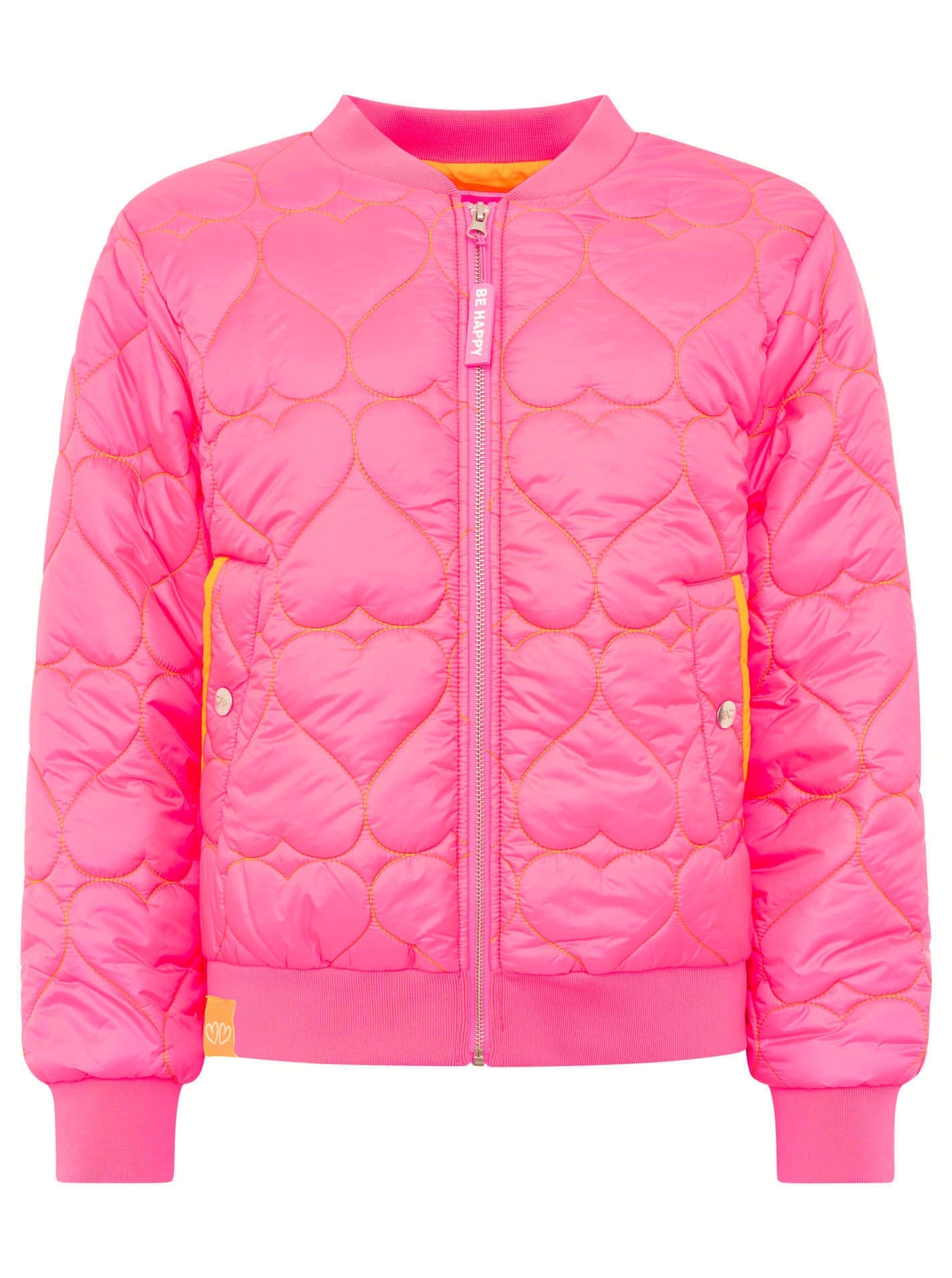 💕 Zwillingsherz Bomberjacke "Be Happy" Neonpink