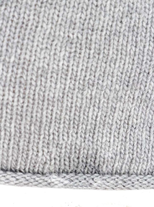 💕 Zwillingsherz Mütze "Classic" Blogger Beanie Wolle Fleece Hellgrau