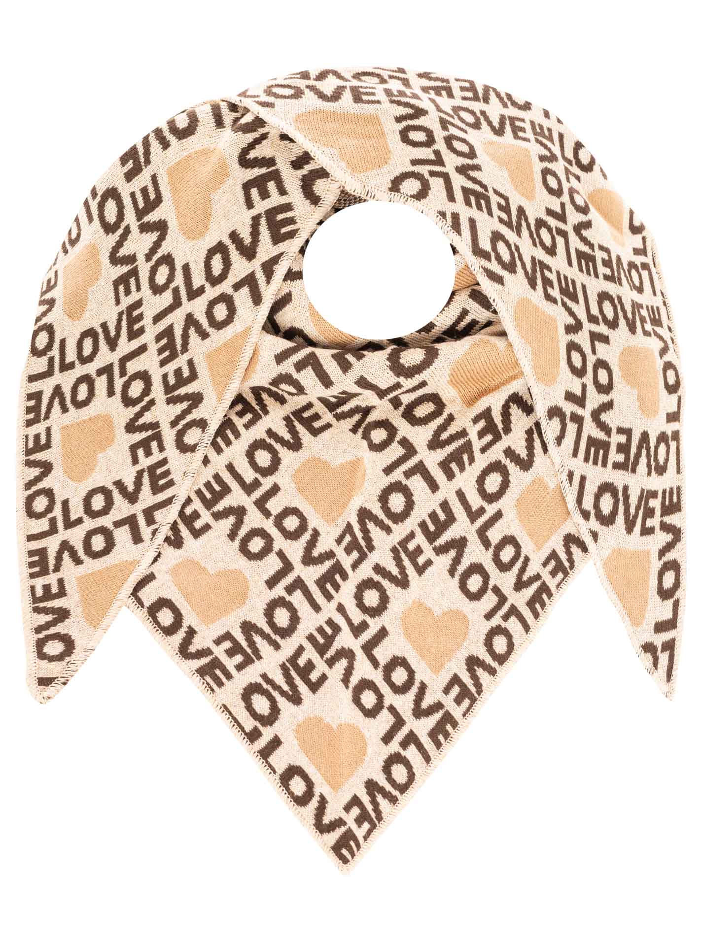 💕 Zwillingsherz Dreieckstuch "Luxus Love" Beige
