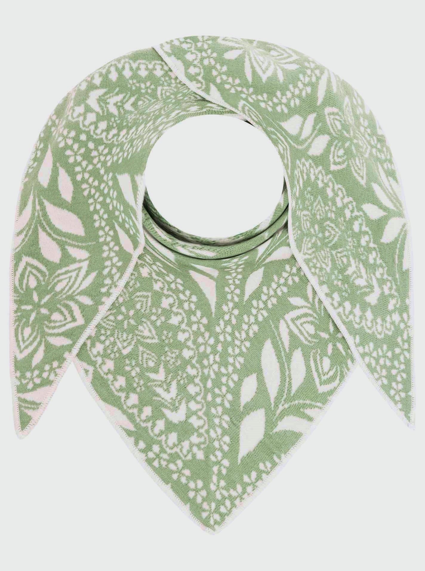 💕 Zwillingsherz Dreieckstuch "Paisley Blätter" Salbei