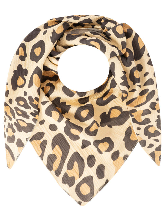 💕 Zwillingsherz Dreieckstuch "Leo" Musselin Viereck Beige
