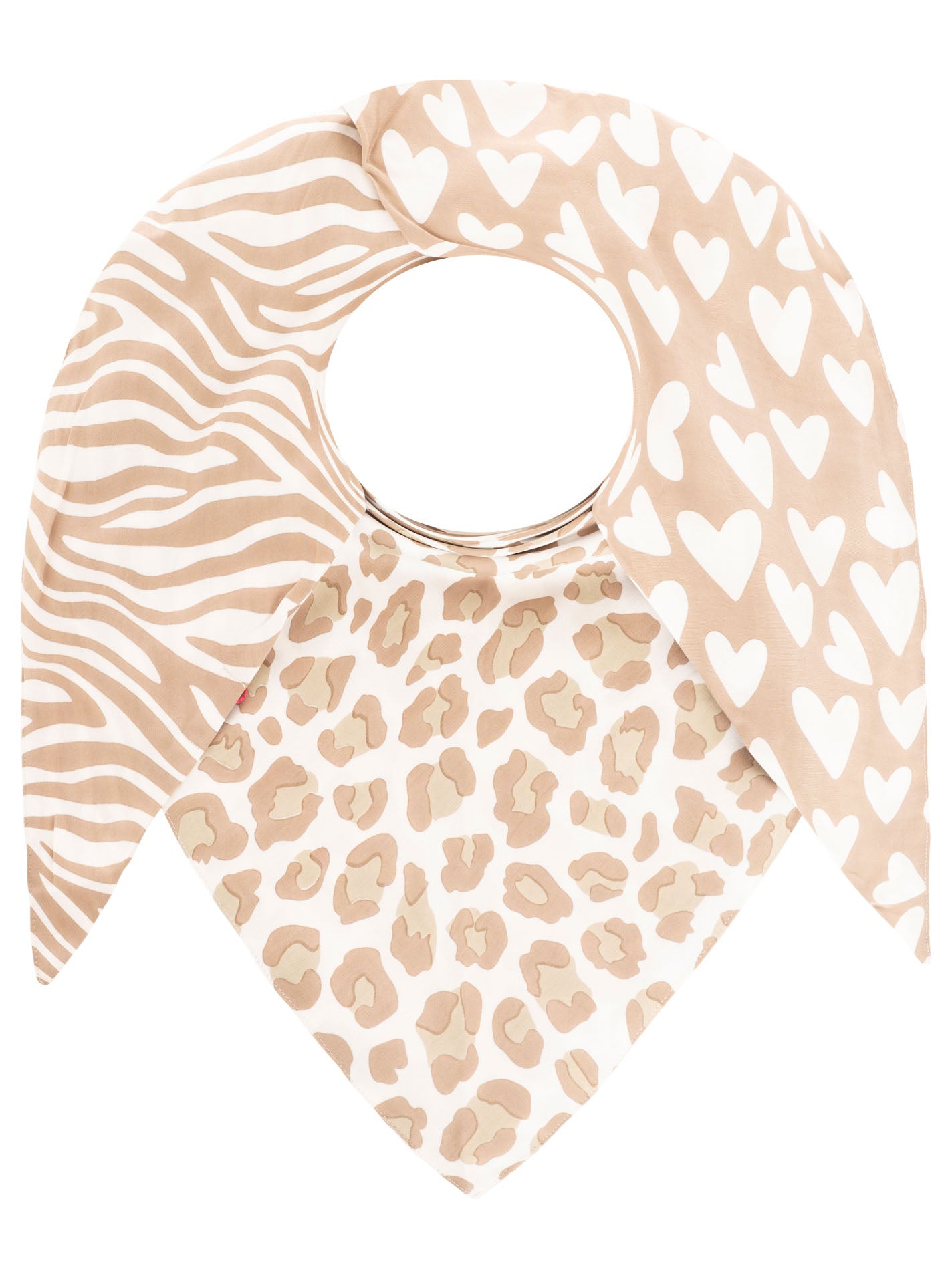 💕 Zwillingsherz Dreieckstuch "Animal Love" Organic Bamboo Beige