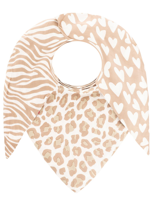 💕 Zwillingsherz Dreieckstuch "Animal Love" Organic Bamboo Beige