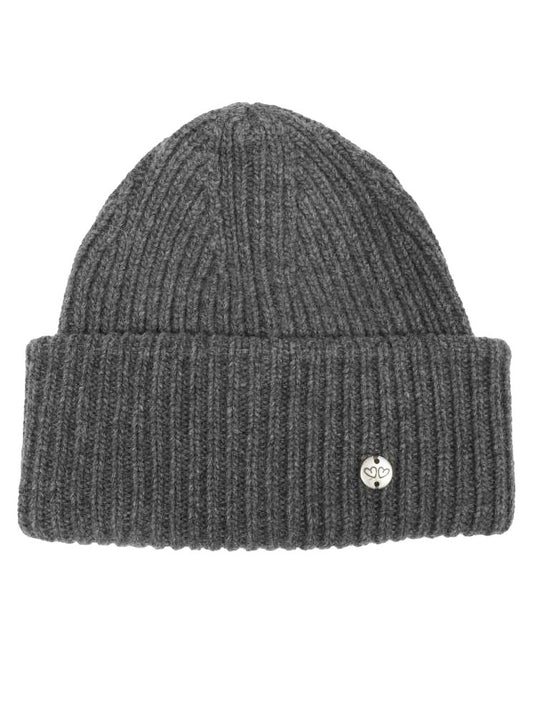 💕 Zwillingsherz Mütze "Monika" Blogger Beanie Wolle nachhaltig Dunkelgrau