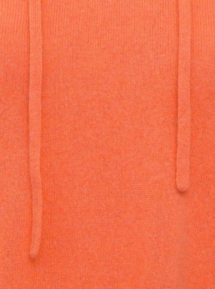 💕 Zwillingsherz Pullover Pulli Hoodie 100 % Kaschmir Kapuze Neonorange