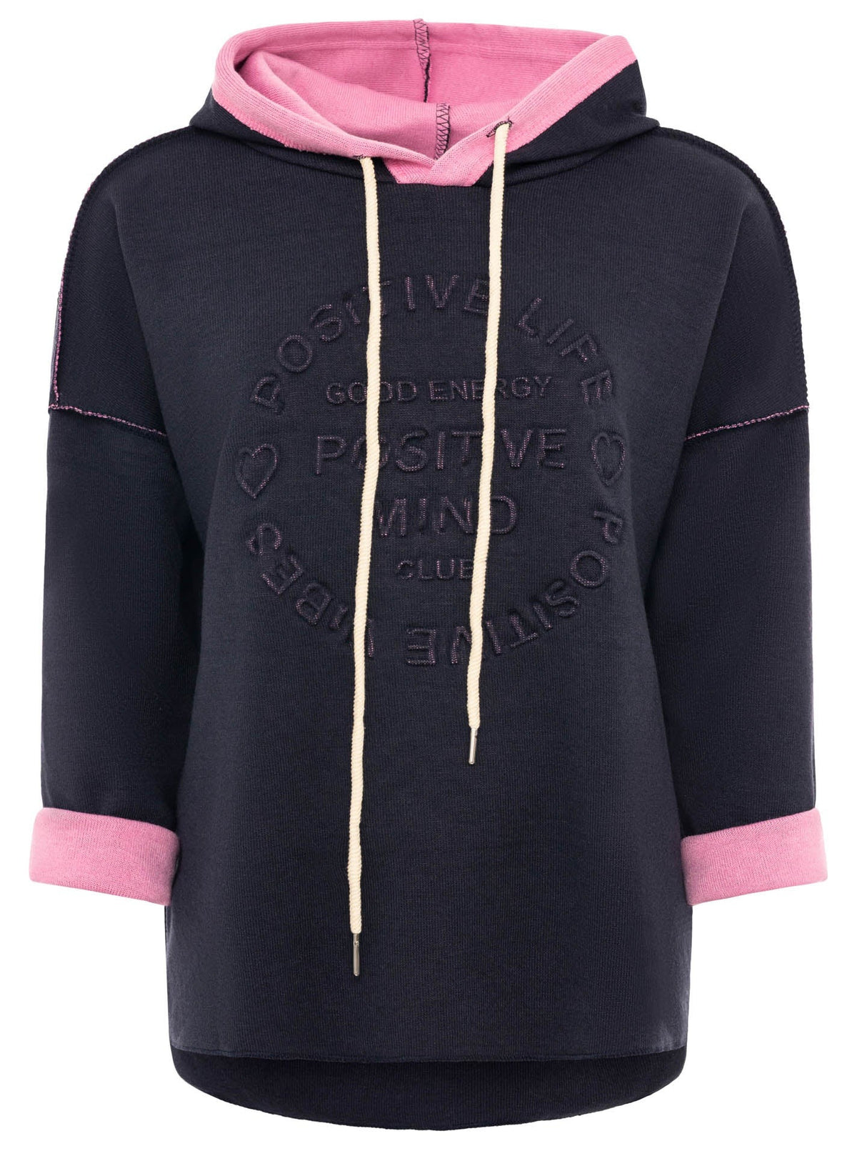 💕 Zwillingsherz Hoodie Double Face "Positive Mind" Stempeldruck