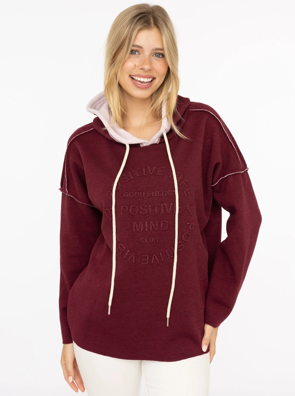 💕 Zwillingsherz Hoodie Double Face "Positive Mind" Stempeldruck (Kopie)