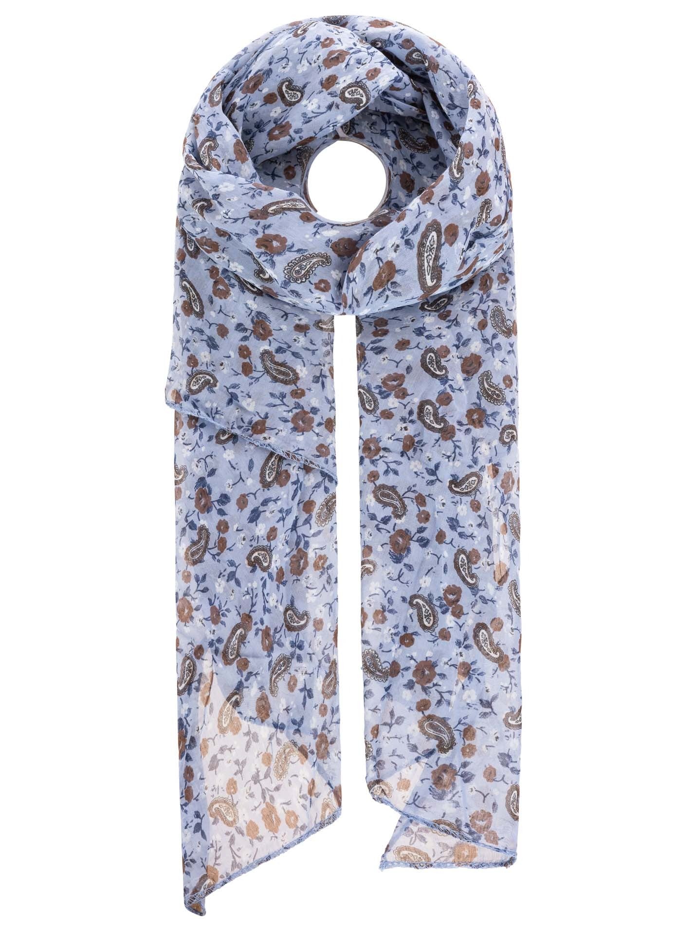 Schal Tuch "Paisley & Flowers" Baumwolle Seide Jeans