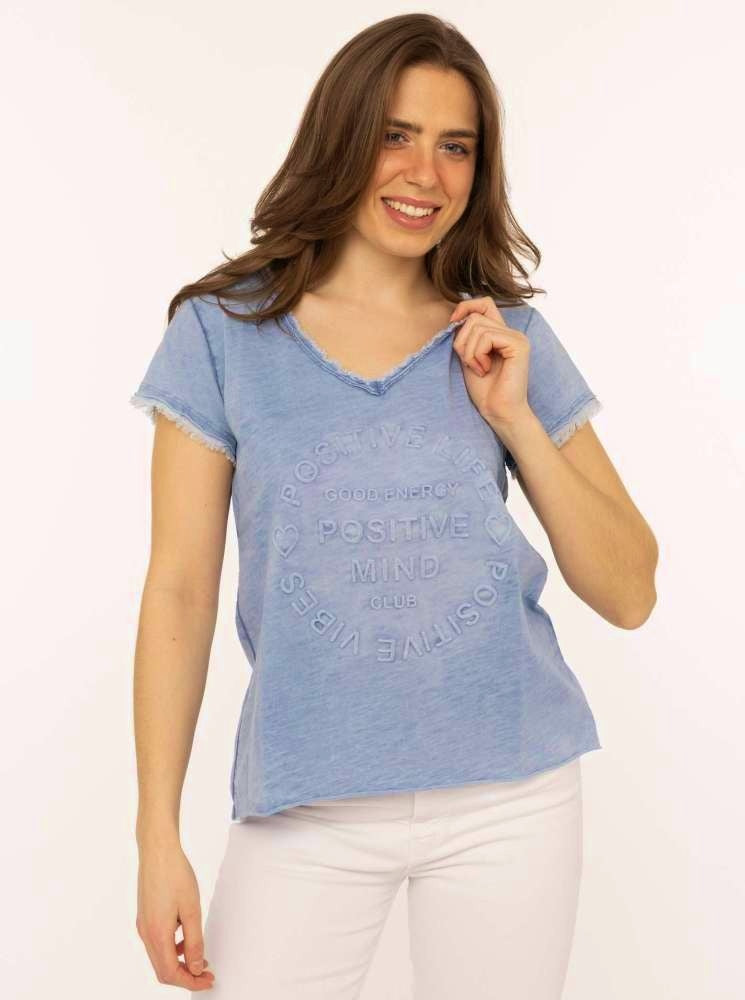 💕 Zwillingsherz Shirt "Tail" Jeansblau