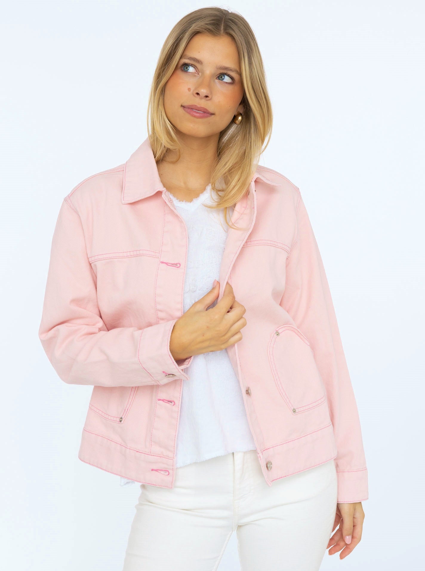 💕 Zwillingsherz Jeansjacke "Herz" Rosa