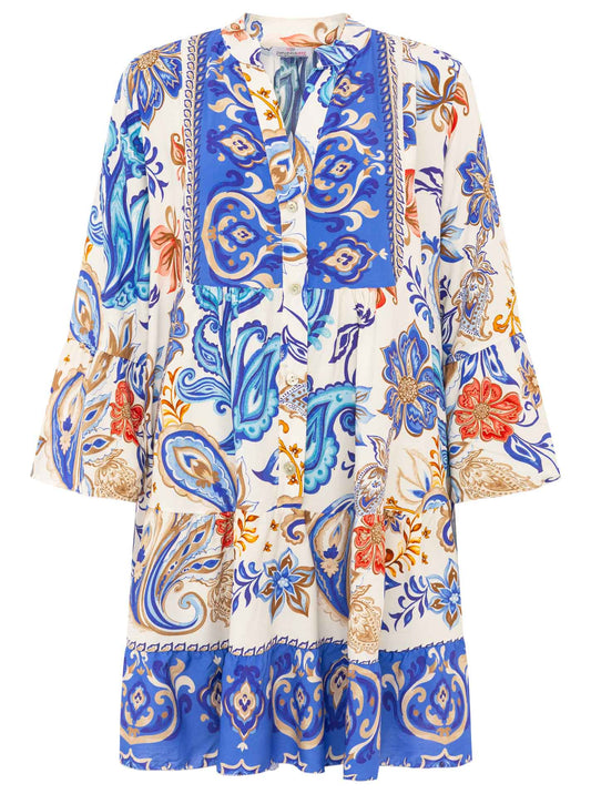 💕 Zwillingsherz Kleid Viskose "The Summer Paisley" Blau