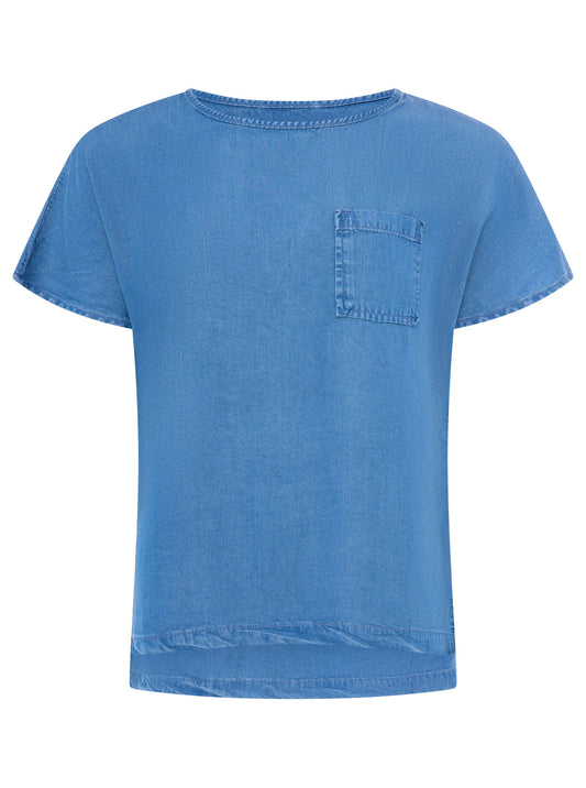 💕 Zwillingsherz Kurzarshirt aus Lyocell Mittellblau