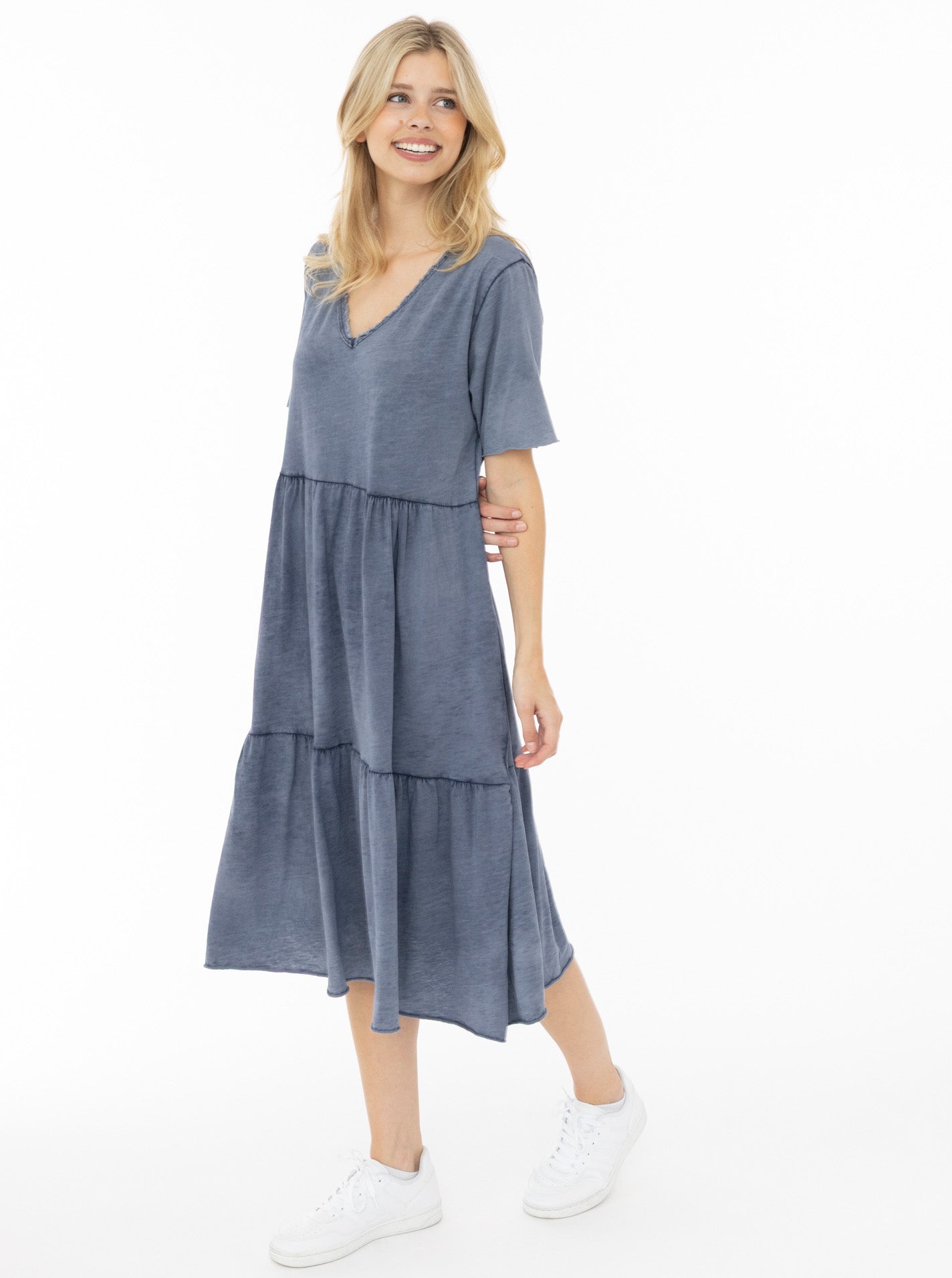 💕 Zwillingsherz Maxikleid BW "Washed Out" Navy