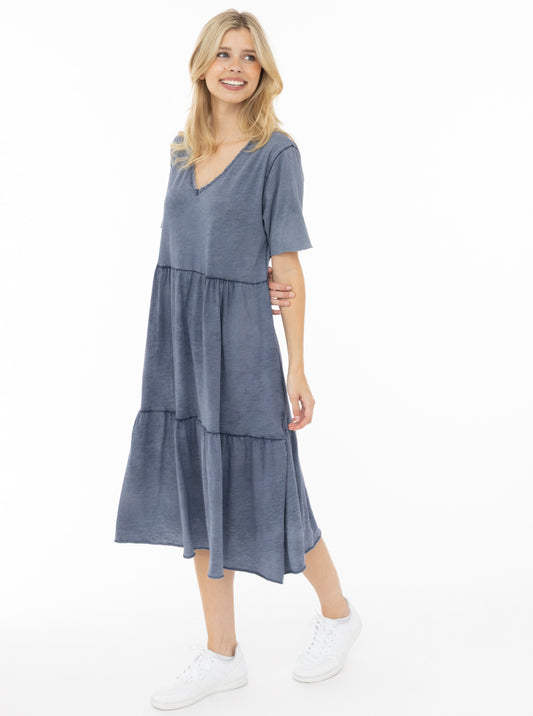 💕 Zwillingsherz Maxikleid BW "Washed Out" Navy