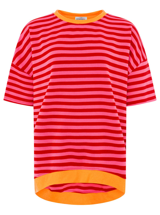 💕 Zwillingsherz Oversize Shirt "Neon Streifen" Pink