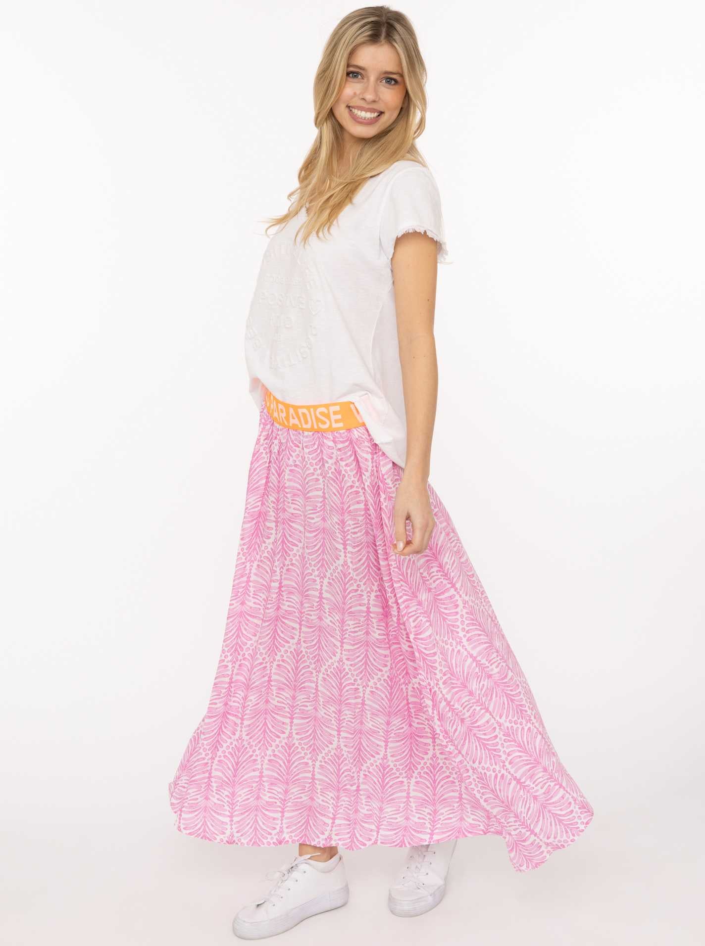 💕 Zwillingsherz Rock "Jungle Leaves" Pink