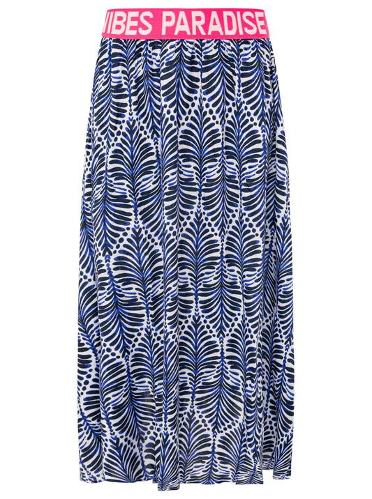 💕 Zwillingsherz Rock "Jungle Leaves" Blau