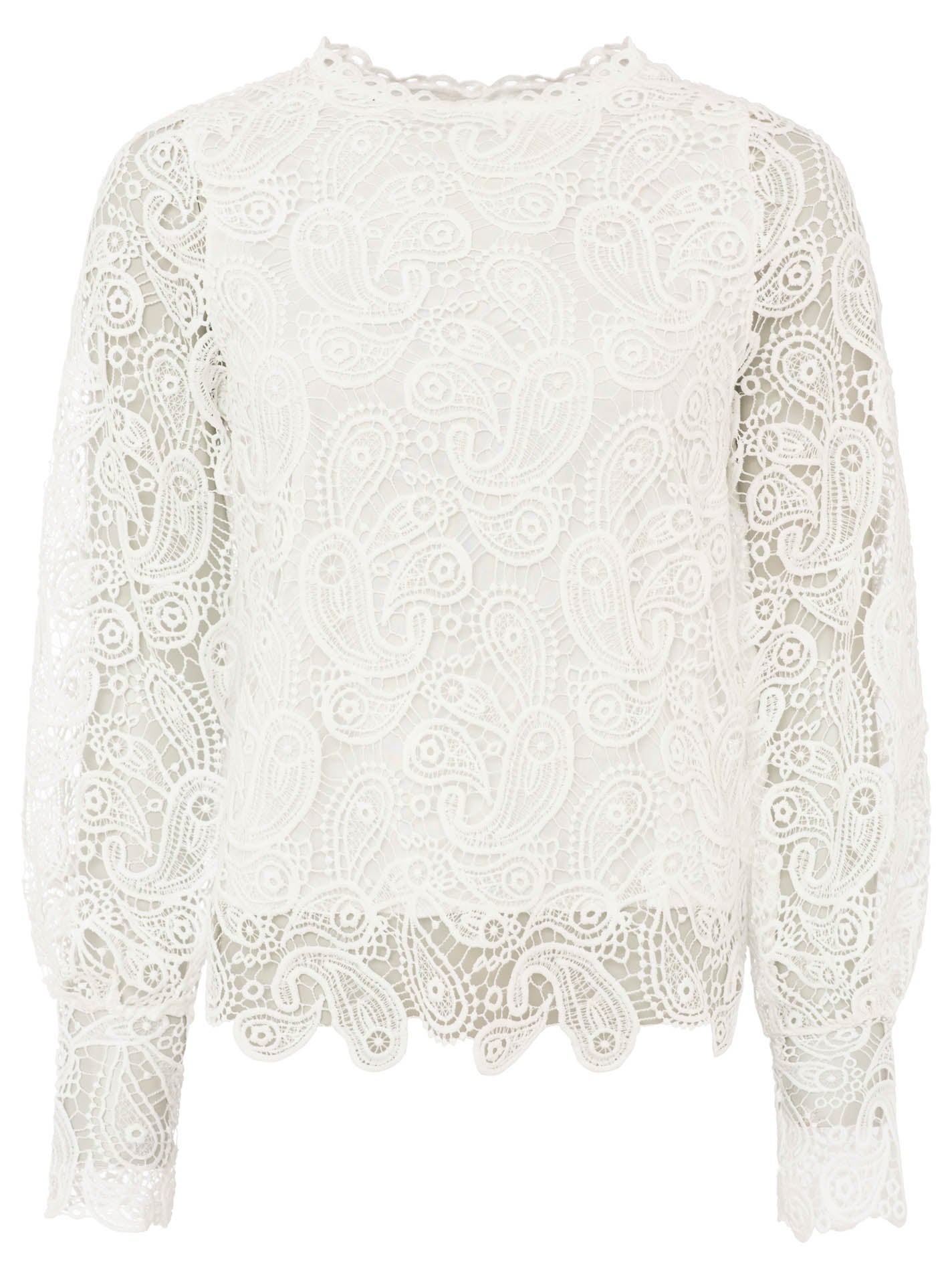 💕 Zwillingsherz Shirt "Spitze & Paisley" Weiß