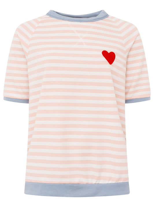💕 Zwillingsherz Shirt "Streifen & Herz" Rosa