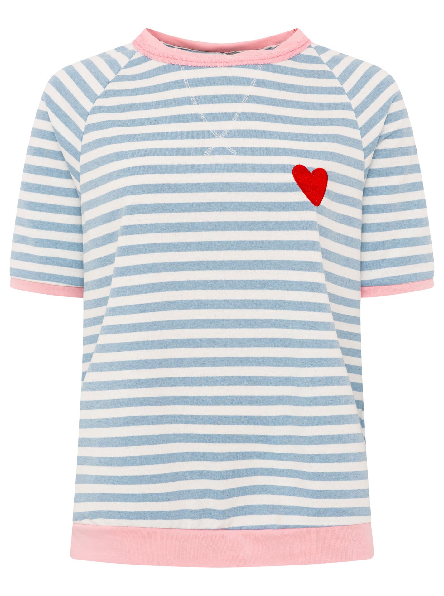 💕 Zwillingsherz Shirt "Streifen & Herz" Blau