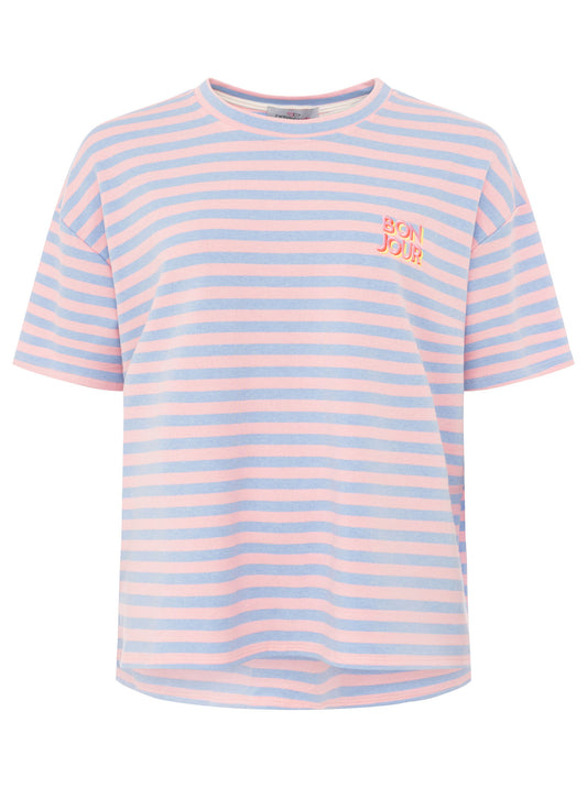 💕 Zwillingsherz Shirt Sweat "Bonjour" Rosa