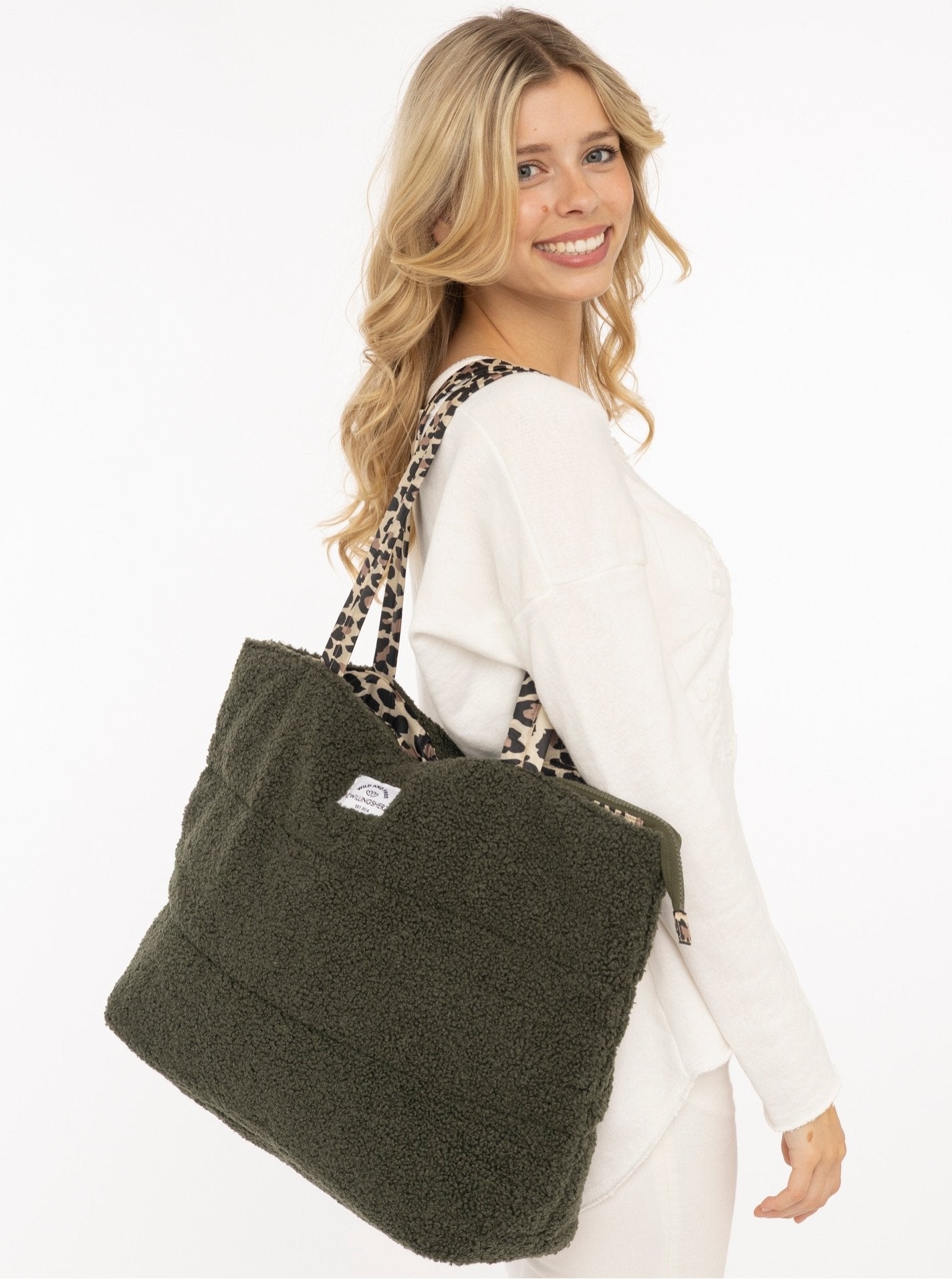 💕 Zwillingsherz Shopper "Teddy Leo Classic" Tasche Olive
