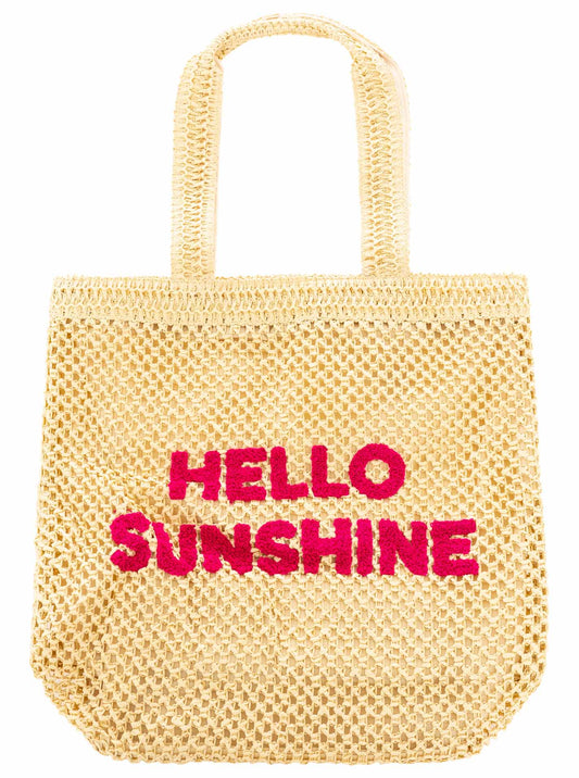 💕 Zwillingsherz Tasche Shopper "Hello Sunshine" Strandshopper Neonpink