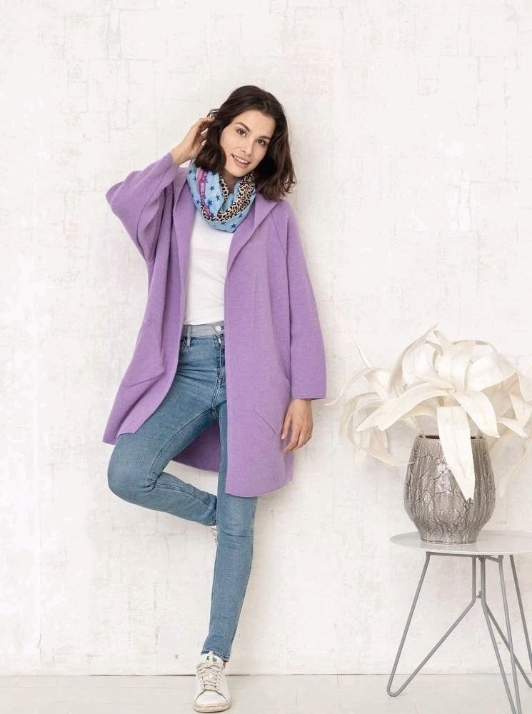 💕 Zwillingsherz Strickjacke "Annabell" Flieder Strickmantel offen