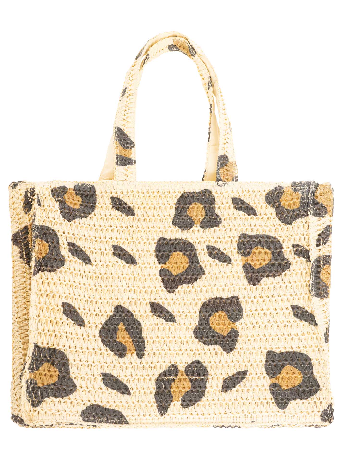 💕 Zwillingsherz Strohtasche "Leo" Beige