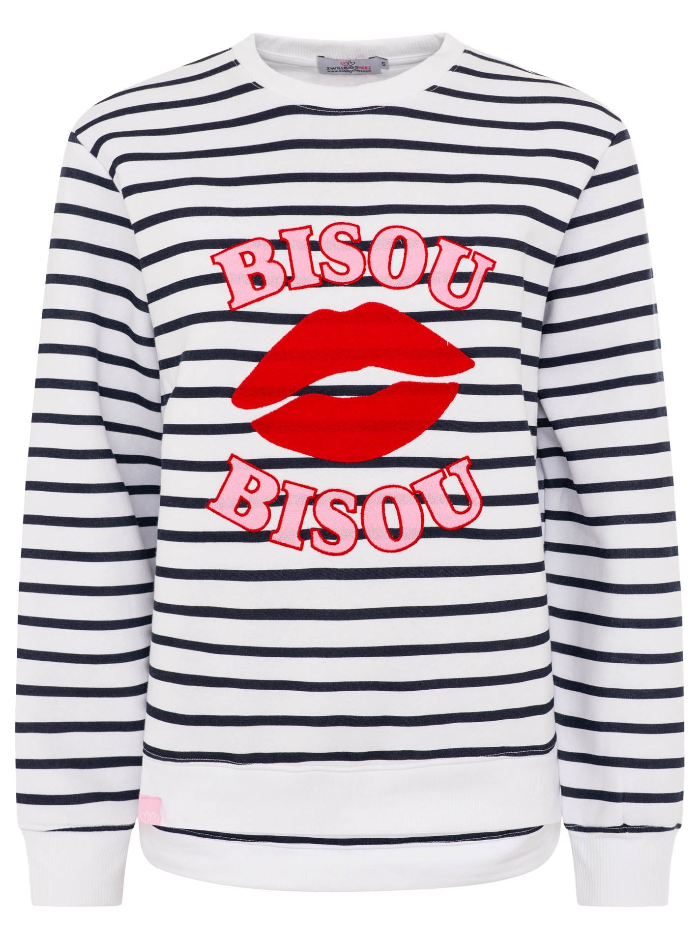 💕 Zwillingsherz Sweatshirt "Bisou" Marine