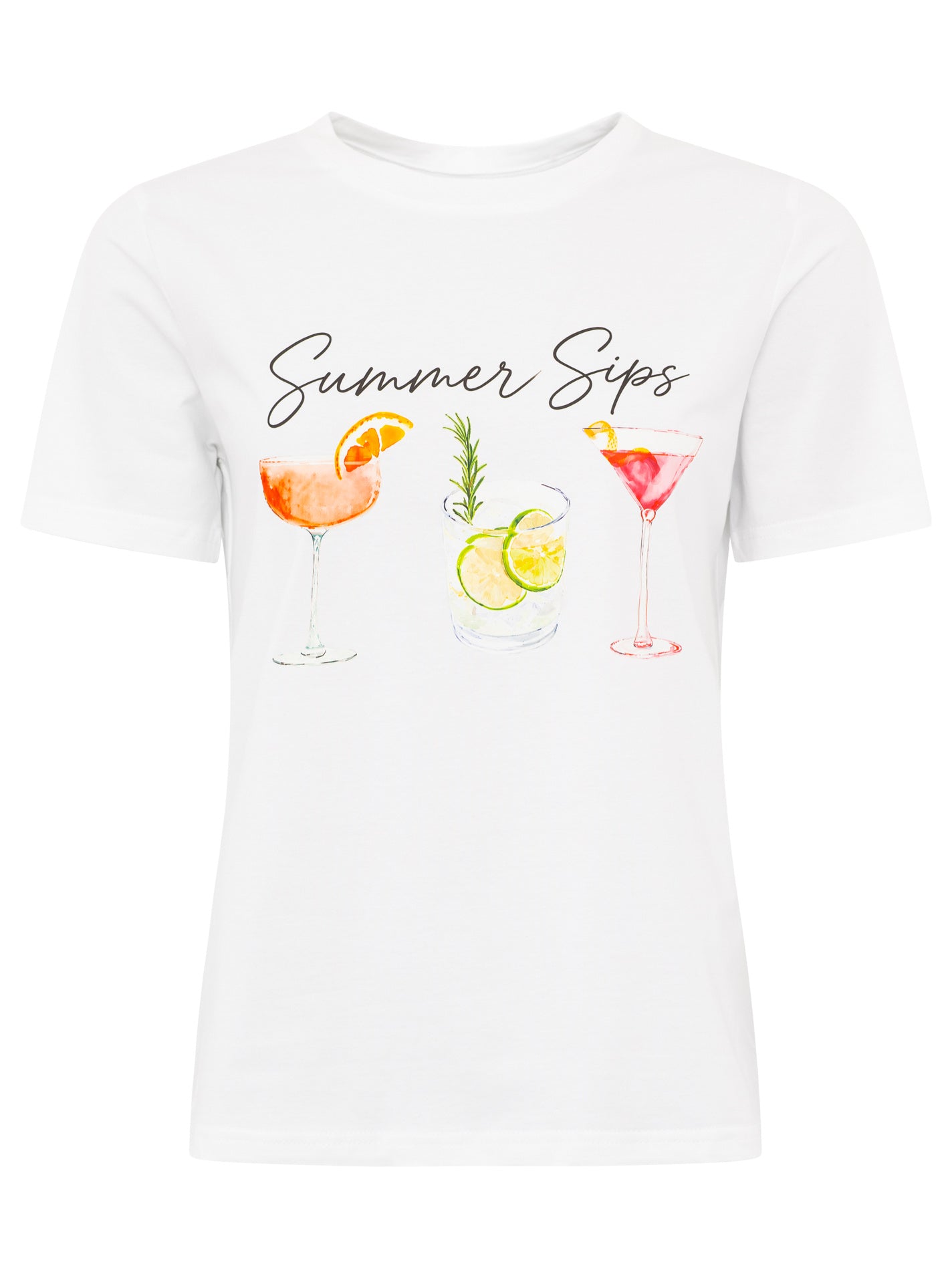 💕 Zwillingsherz Shirt "Summer Sips" Weiß