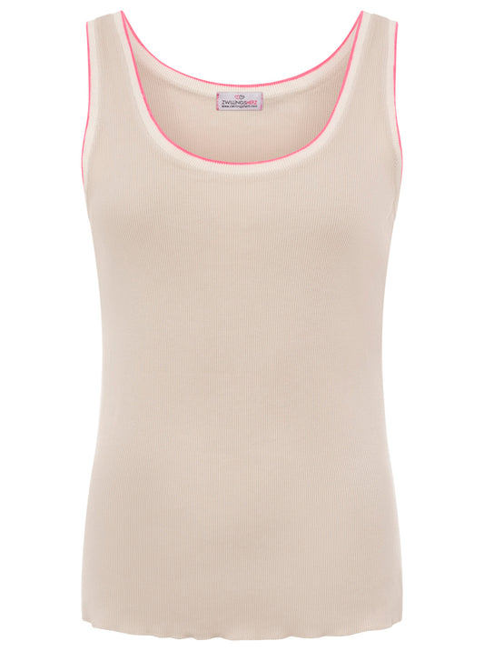 💕 Zwillingsherz Top "Neon" Tanktop Beige
