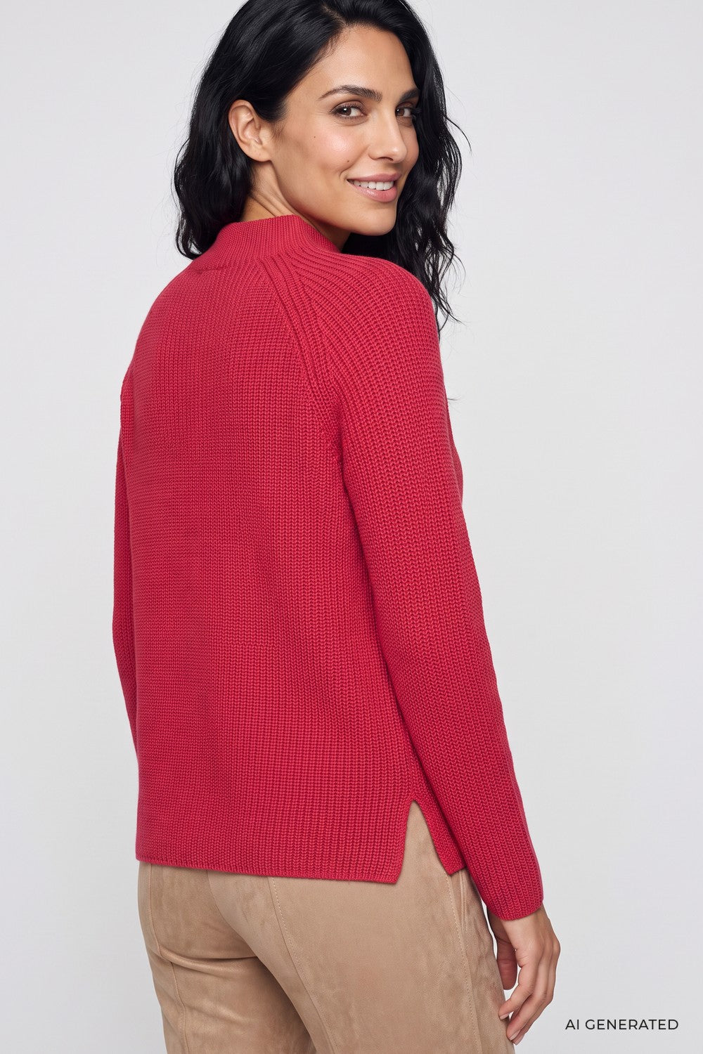 Olsen Pullover mit Kelchkragen und Raglanärmeln 11004145 Redberry