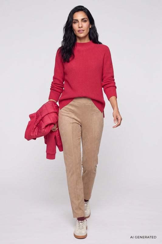 Olsen Pullover mit Kelchkragen und Raglanärmeln 11004145 Redberry