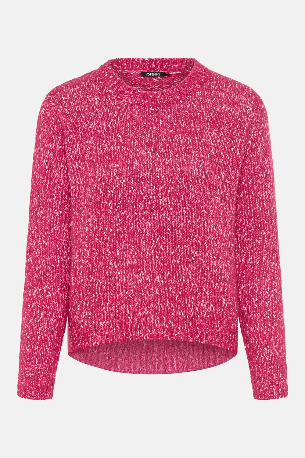 Olsen Pullover mit Allover-Dessin und Rundhalsausschnitt 11004933 Redberry Melange
