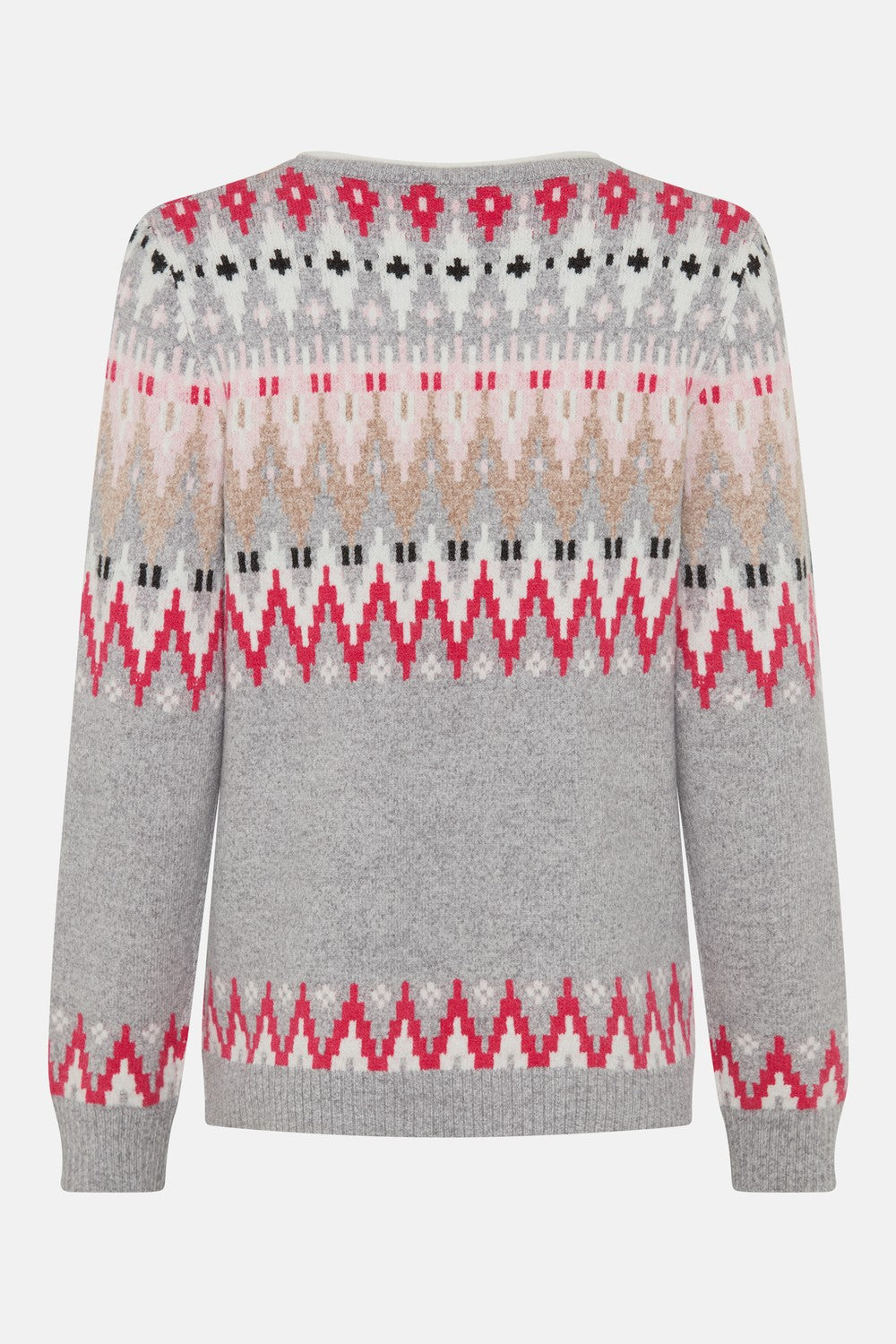 Olsen Pullover mit Panneaux Dessin und Rundhalsauschnitt 11004969 Pearl Grey Melange