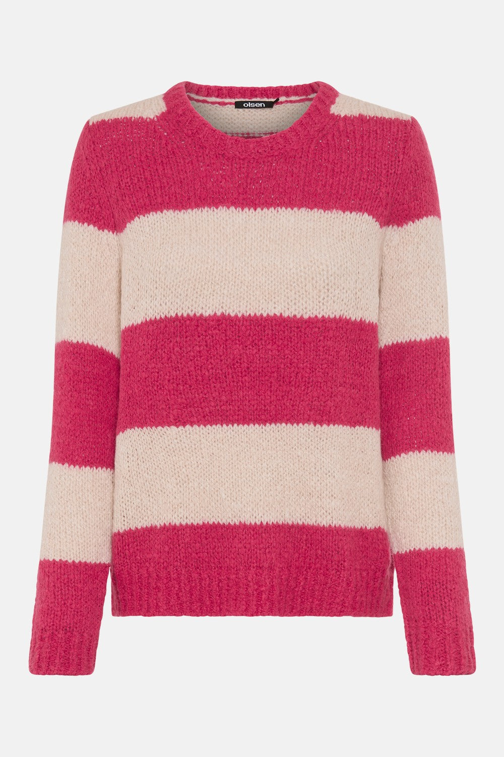 Olsen Pullover mit Streifenmuster und Rundhalsausschnitt 11004936 Redberry (Kopie)