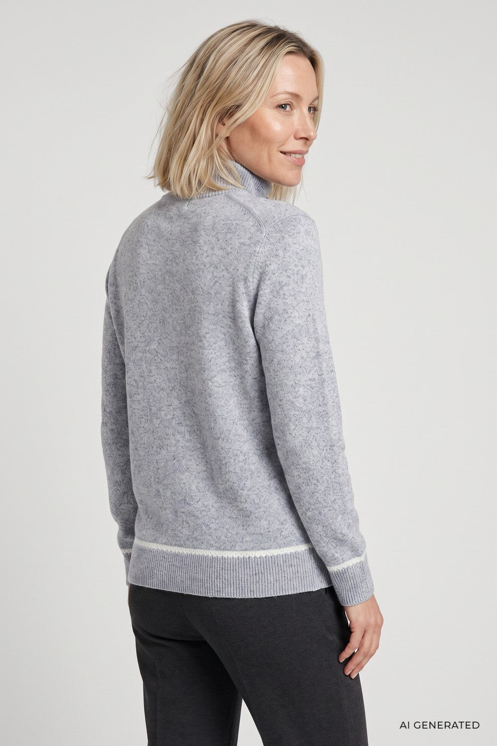 Olsen Pullover Troyer 11004967 Pearl Grey Melange