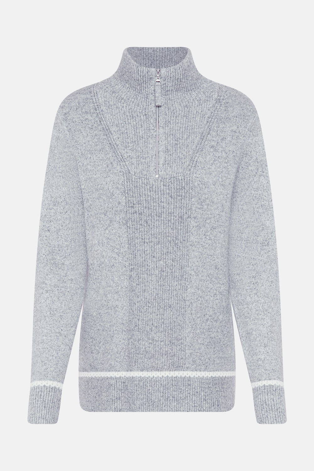 Olsen Pullover Troyer 11004967 Pearl Grey Melange