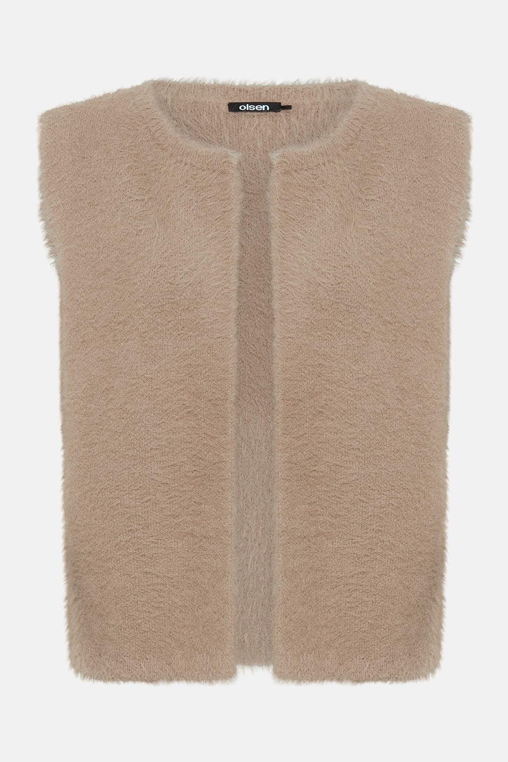 Olsen Weste mit Rundhalsausschnitt 11004785 Hazelnut